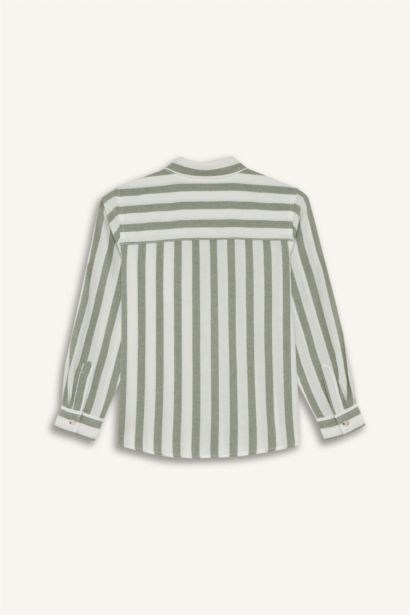 Chemise rayée à manches longues Coupe régulière pour garçon