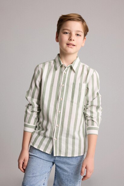 Boy Regular Fit Printed Long Sleeve Shirt