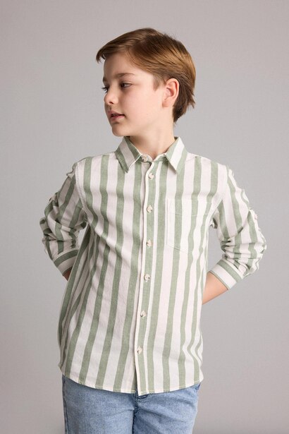 Boy Regular Fit Printed Long Sleeve Shirt