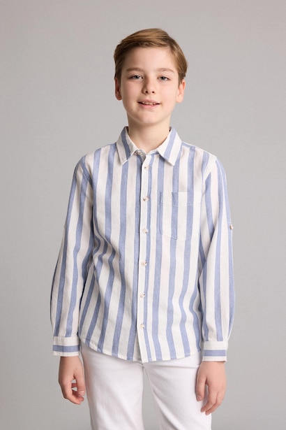 Boy Regular Fit Printed Long Sleeve Shirt
