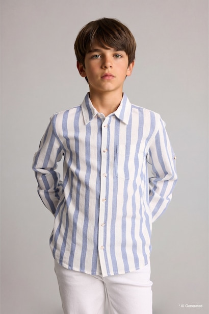 Boy Regular Fit Printed Long Sleeve Shirt