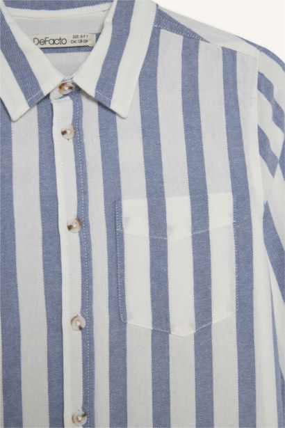 Chemise rayée à manches longues Coupe régulière pour garçon