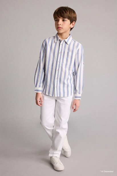Boy Regular Fit Printed Long Sleeve Shirt