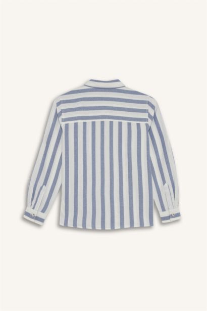 Chemise rayée à manches longues Coupe régulière pour garçon