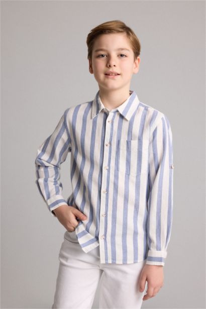 Boy Regular Fit Printed Long Sleeve Shirt
