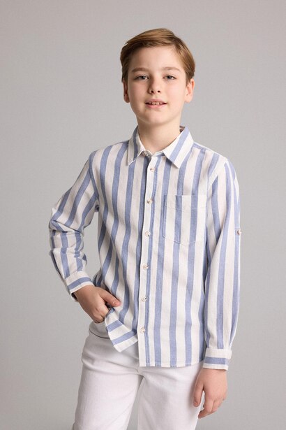 Boy Regular Fit Printed Long Sleeve Shirt