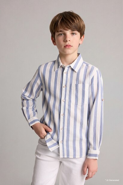 Boy Regular Fit Printed Long Sleeve Shirt