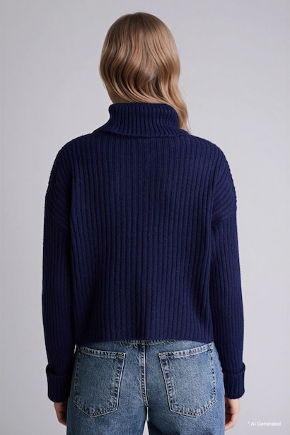 Oversize Fit Turtleneck Sweater