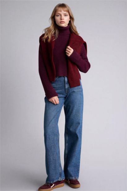 Oversize Fit Turtleneck Pullover