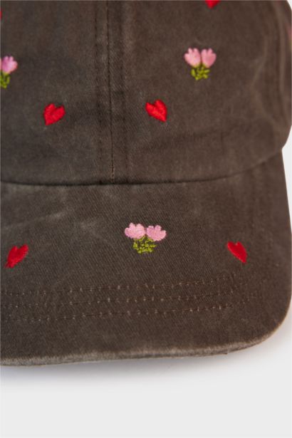 Kadın Nakışlı Jean Cap Şapka