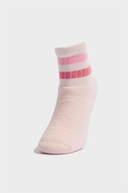 Dikişsiz 3'lü Pamuklu Havlu Çorap Kız Bebek