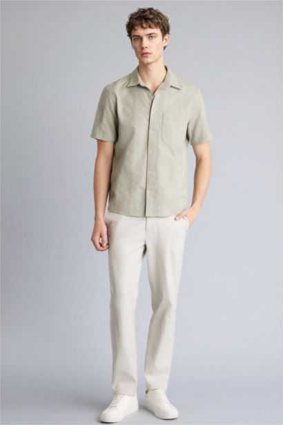 Regular Fit Polo Collar Short Sleeve Shirt