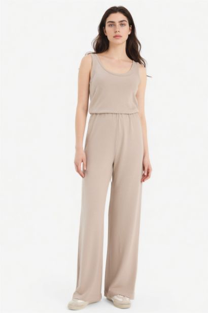 Wide Leg Knitwear Look Trousers