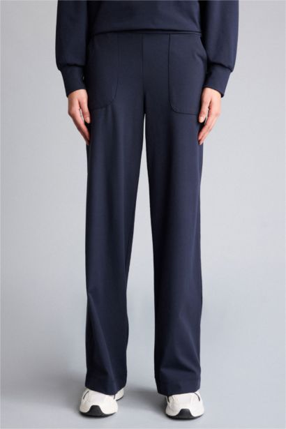 Wide Leg Long Pocketed Sports Pants