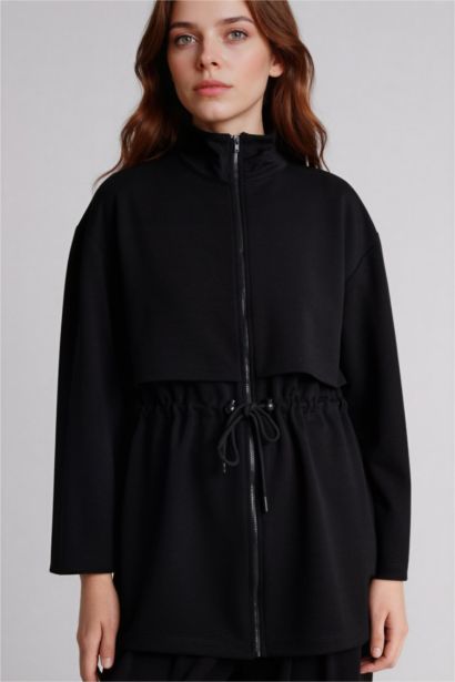 Regular Fit High Neck Cardigan