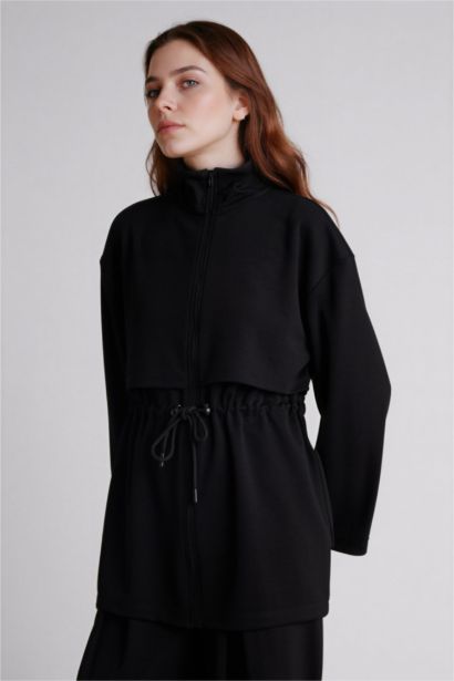 Regular Fit High Neck Cardigan