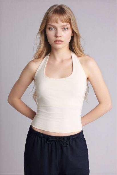 Майка приталенного кроя с горловиной халтер для женщин Coool