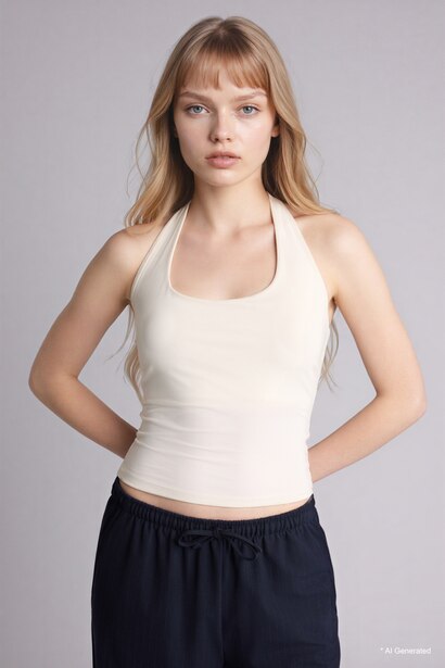 Slim Fit Halter Collar Tank Top