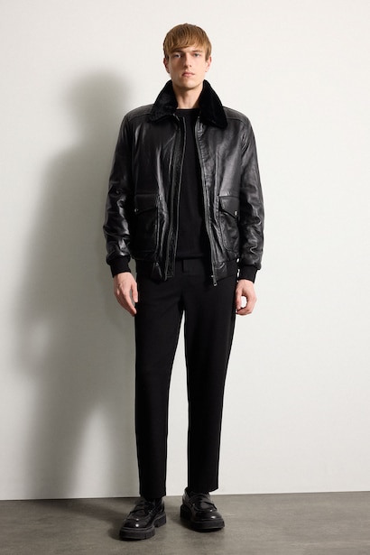 Zipper Faux Leather Jacket