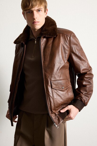Zipper Faux Leather Jacket