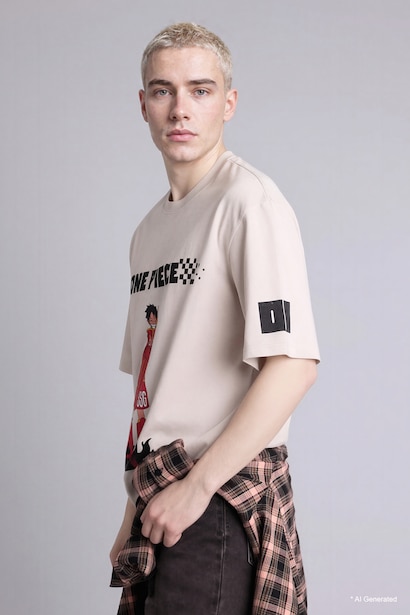 Boxy Fit One Piece Print Short Sleeves T-Shirt