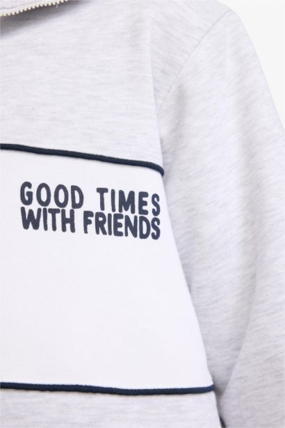 Yarım Fermuarlı İçi Yumuşak Tüylü Sweatshirt Erkek Çocuk