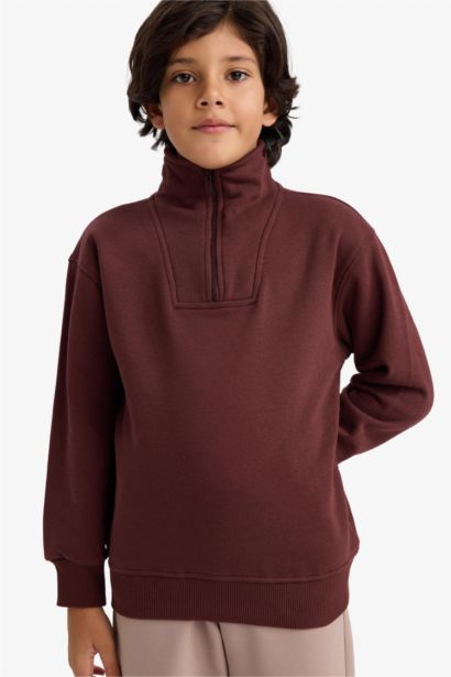 Boy Half Zippered Sweatshirt