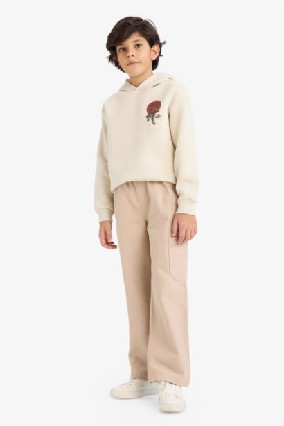 New Regular Fit Printed Hooded Sweatshirt