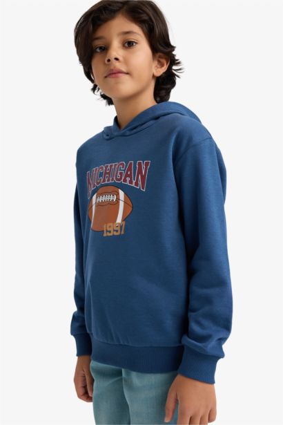 Boy Printed Soft Fleece Lining Hoodie