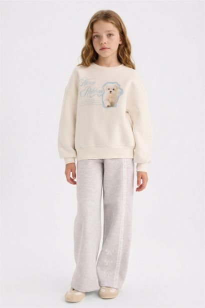 Girl Printed Sweatshirt Sweatpants 2 Piece Set