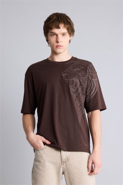 تيشيرت 100% قطن اوفر سايز مطبوع