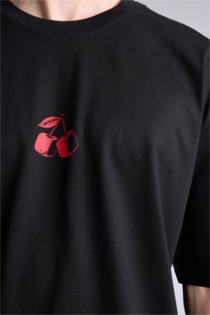 100% мақта Boxy Fit баспалы футболка