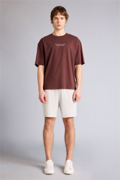 100% мақта Boxy Fit баспалы футболка