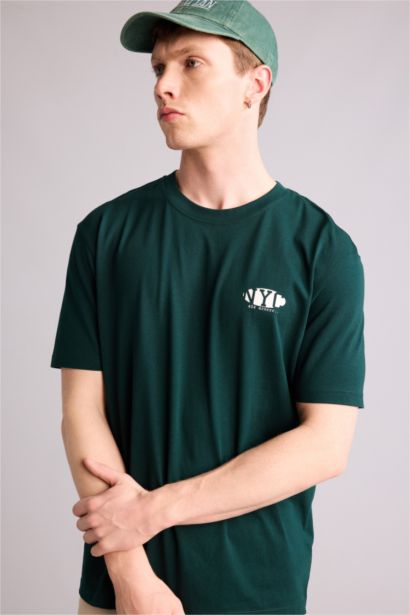 100% мақта Boxy Fit баспалы футболка