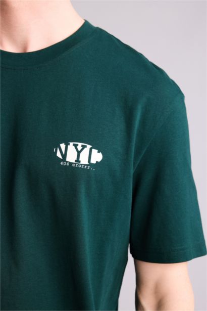 100% мақта Boxy Fit баспалы футболка