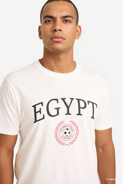 تيشيرت نص كم بطبعة Egypt
