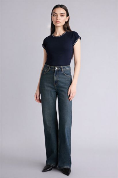 Slim Fit Crew Neck Ribbed T-Shirt