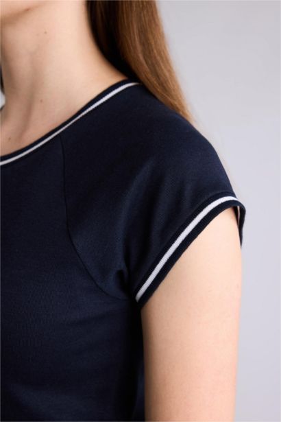 Slim Fit Crew Neck Ribbed T-Shirt