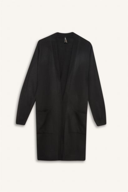 Regular Fit V-Neck Basic Long Knit Cardigan