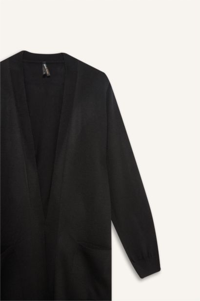 Regular Fit V-Neck Basic Long Knit Cardigan