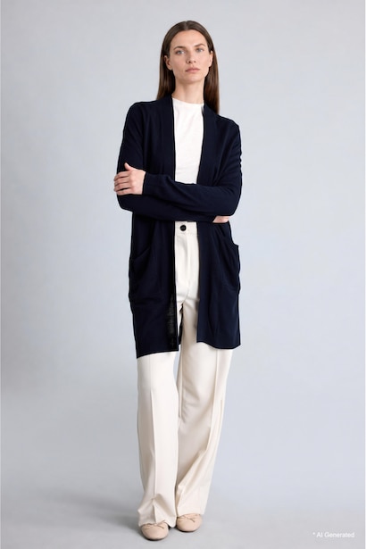 Cardigan à col V Coupe régulière