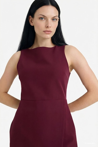 Regular Fit Crew Neck Sleeveless Mini Dress