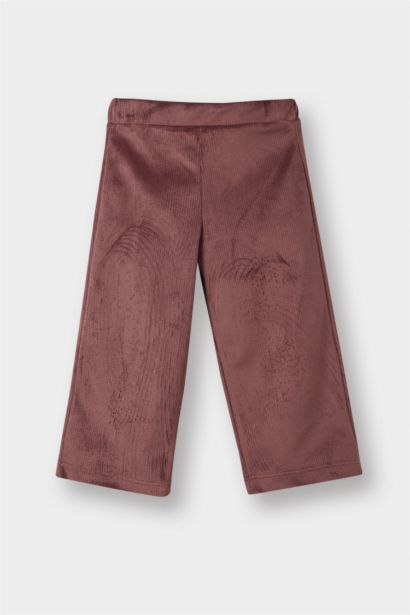 2'li Takım Baskılı Sweatshirt Süet Pantolon Kız Bebek