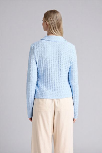 Блузка Bubble Fitted с рубашечным воротником и длинным рукавом