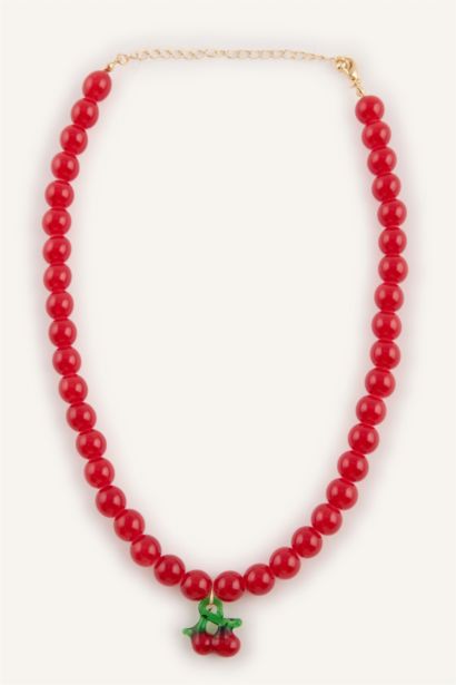 Kadın Kiraz Desenli Kolye