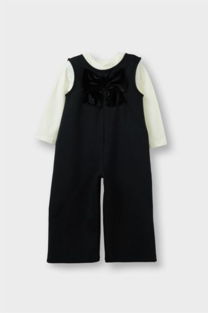 Yılbaşı Temalı 2'li Takım Tulum Tişört Kız Bebek