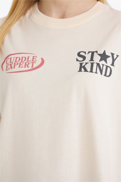 Футболка оверсайз с принтом и коротким рукавом