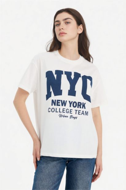 تيشيرت نص ردن اوفر سايز مطبوع