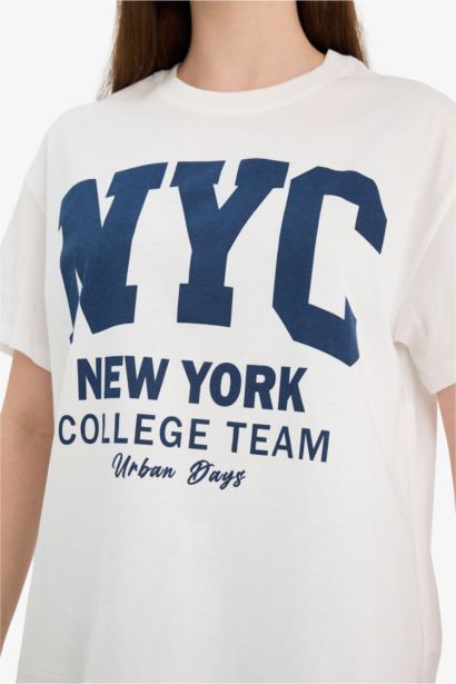 تيشيرت نص ردن اوفر سايز مطبوع