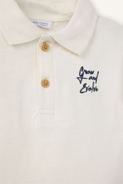 تيشيرت بولو اولادي اوفر سايز نص كم بيكيه بطبعة شعار